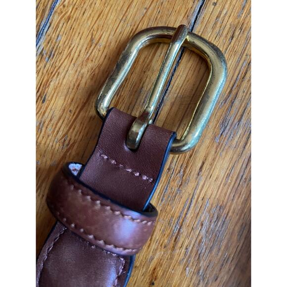 BARRONS-HUNTER Navy/Tan Stripe Stretch Belt w/Leather Tabs Mens sz 38 - Picture 6 of 12